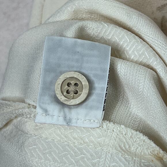 Tommy Bahama Palm Leaf Silk Shirt Mens XL Cream Button Up Short Sleeve Hawaiian - Picture 8 of 12